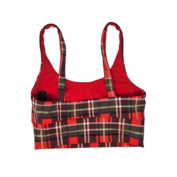 BEACH RIOT Leah Top Sports Bra Womens Small Plaid Print Unpadded Wireless - Picture 3 of 7